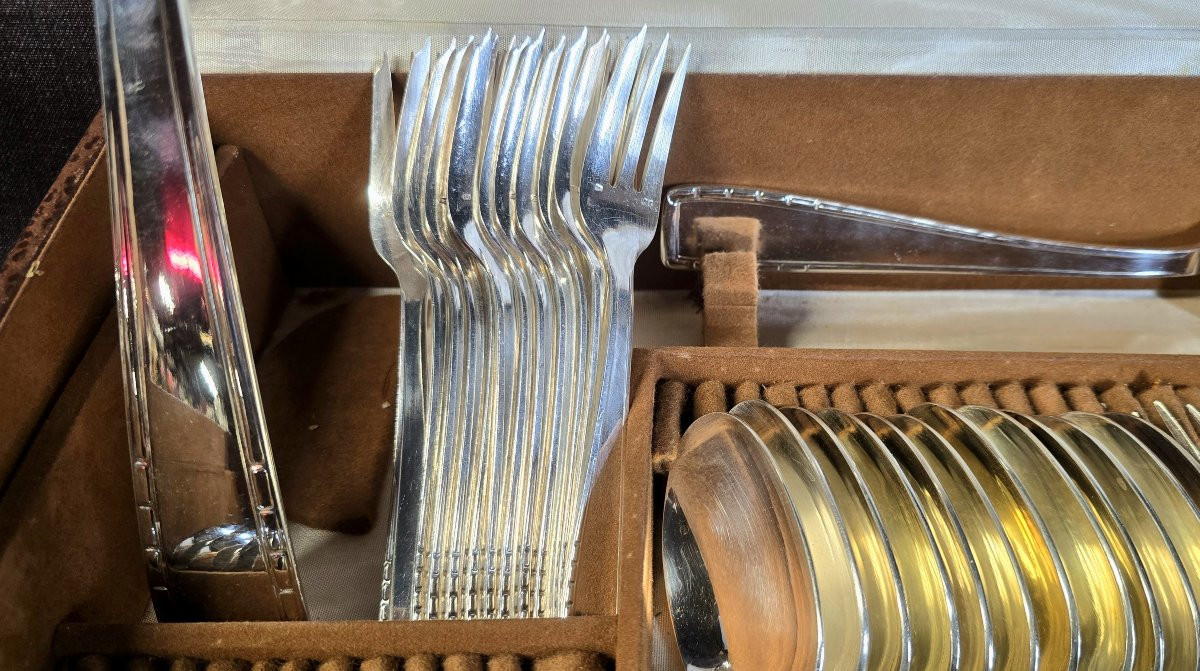 Antique Soh Silver-plated Household Set With Box - Art Deco Decor-photo-3