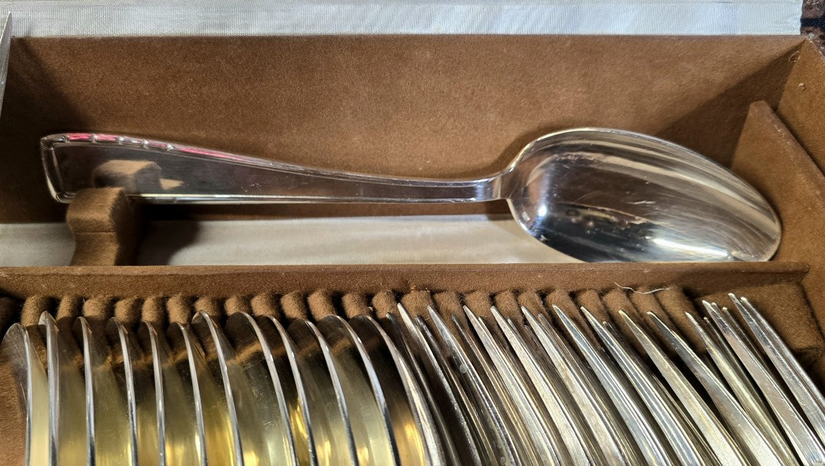 Antique Soh Silver-plated Household Set With Box - Art Deco Decor-photo-4