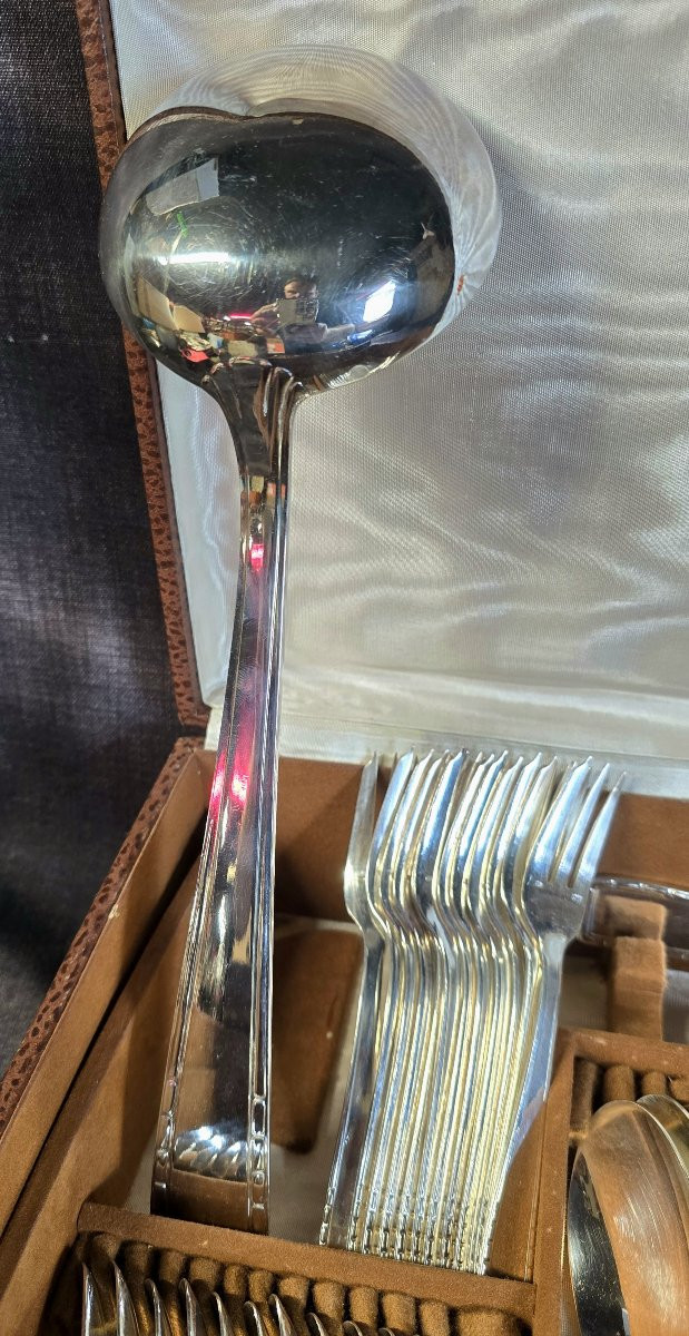 Antique Soh Silver-plated Household Set With Box - Art Deco Decor-photo-1
