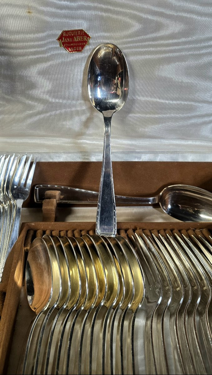 Antique Soh Silver-plated Household Set With Box - Art Deco Decor-photo-3