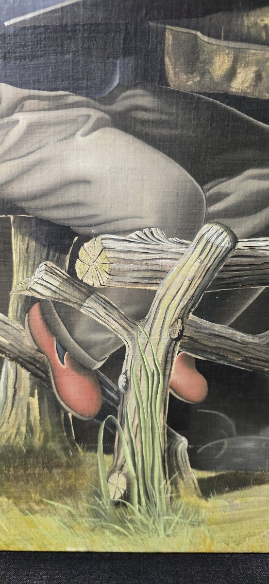 Oil On Canvas Monogrammed Sb, Dated 1974/75-photo-2