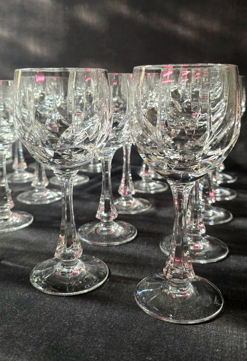 Service de verres en cristal taillé Maison Klein Baccarat France – 30 pièces-photo-3