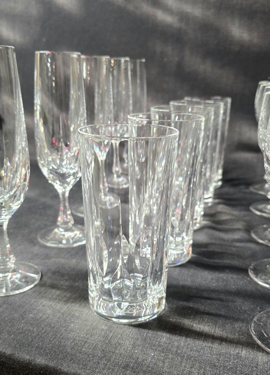 Service de verres en cristal taillé Maison Klein Baccarat France – 30 pièces-photo-1