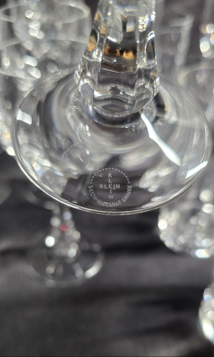 Service de verres en cristal taillé Maison Klein Baccarat France – 30 pièces-photo-4