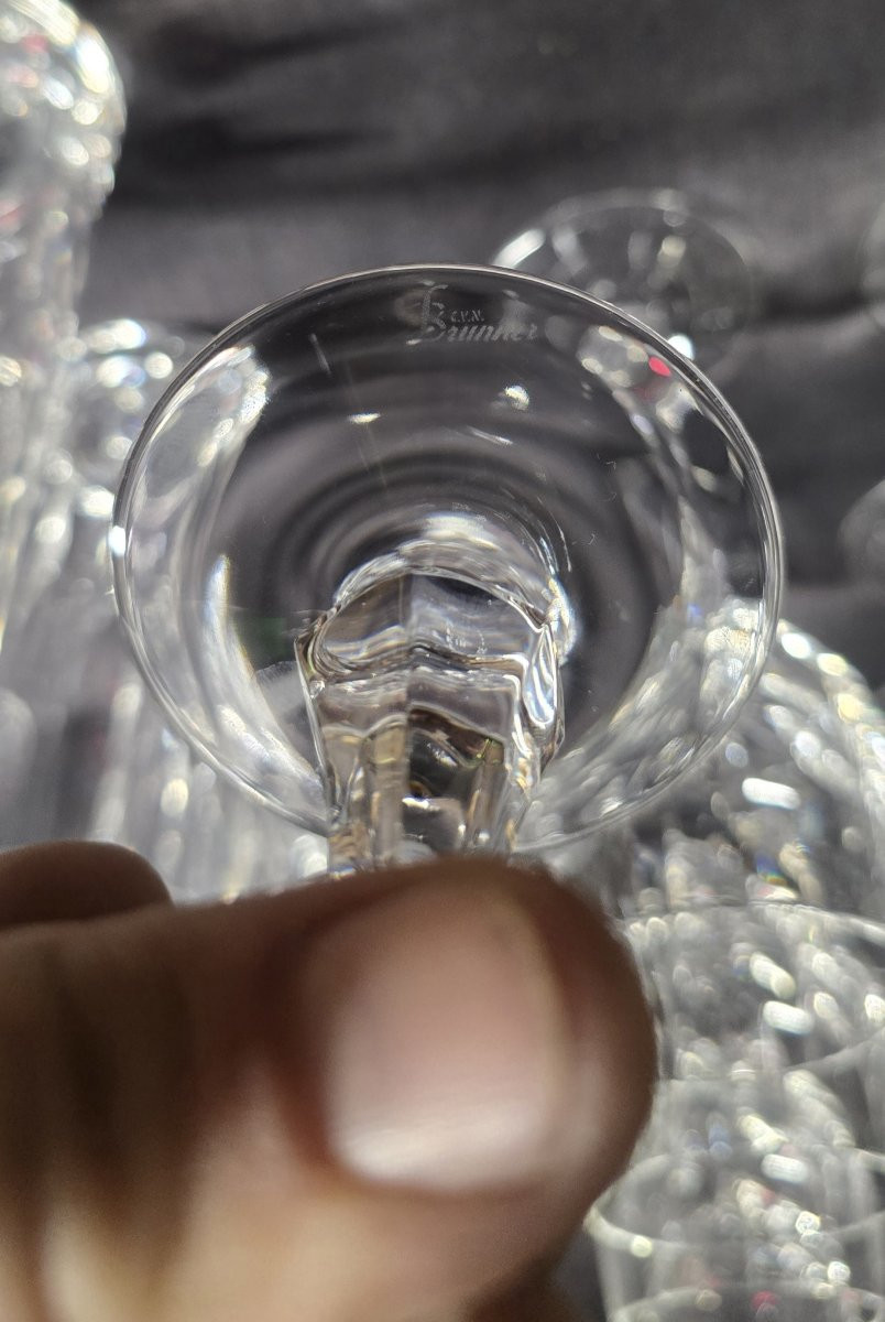 Service de verres en cristal taillé Maison Klein Baccarat France – 30 pièces-photo-5
