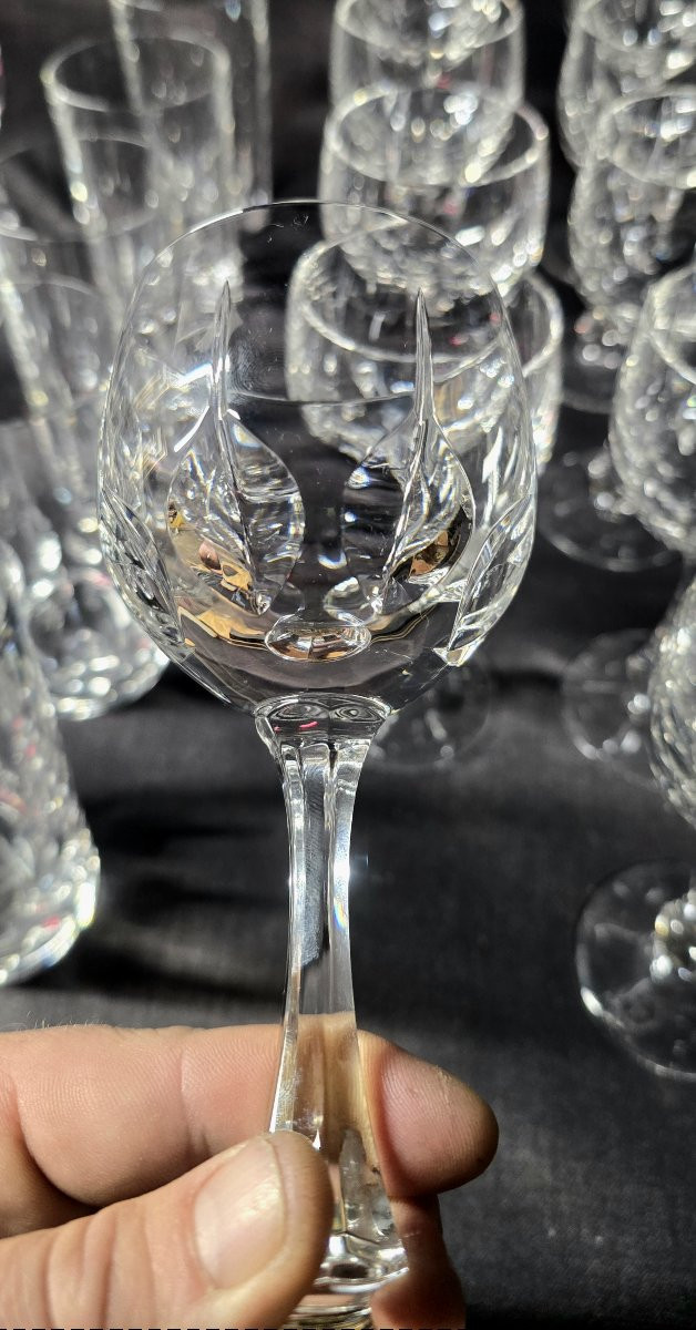 Service de verres en cristal taillé Maison Klein Baccarat France – 30 pièces-photo-6