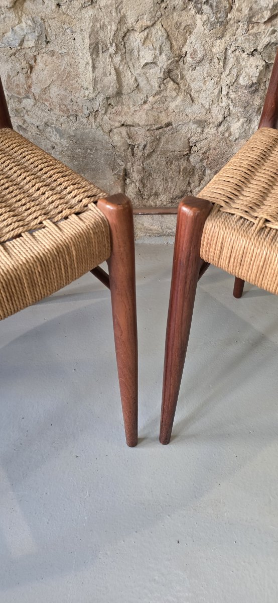 Arne Wahl Iversen (1927-2016)- Paire de chaises par Glyngøre Stolefabrik, DK, vers 1950-1960-photo-3
