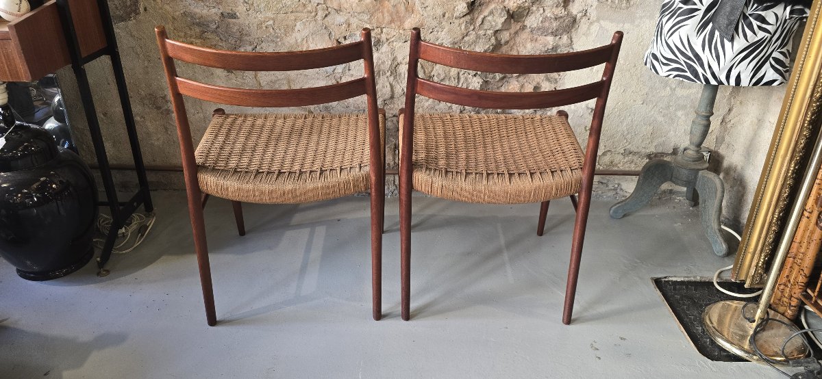 Arne Wahl Iversen (1927-2016)- Paire de chaises par Glyngøre Stolefabrik, DK, vers 1950-1960-photo-4