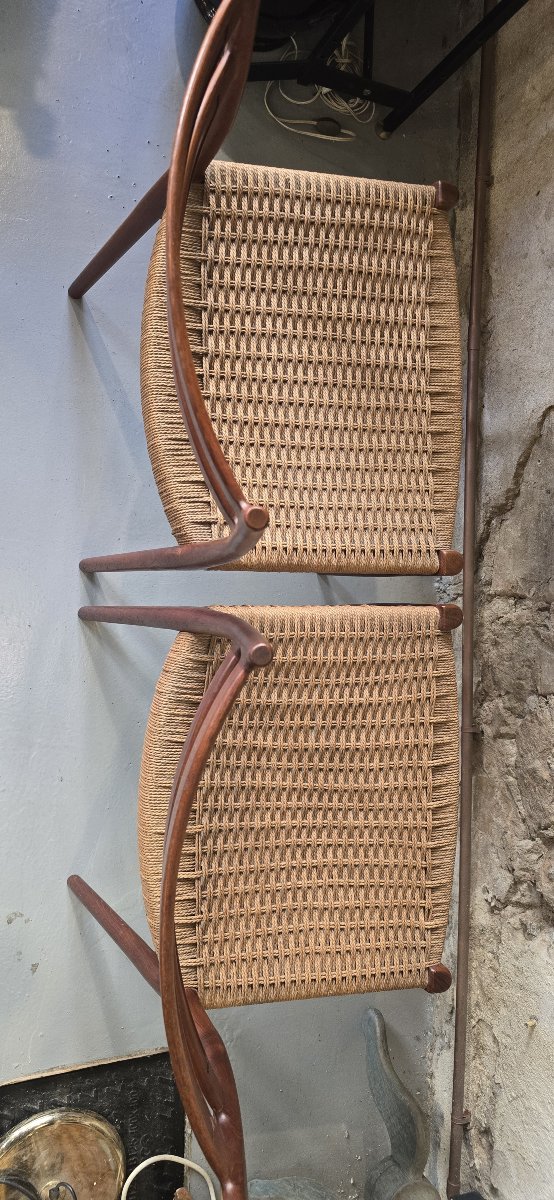 Arne Wahl Iversen (1927-2016)- Paire de chaises par Glyngøre Stolefabrik, DK, vers 1950-1960-photo-6