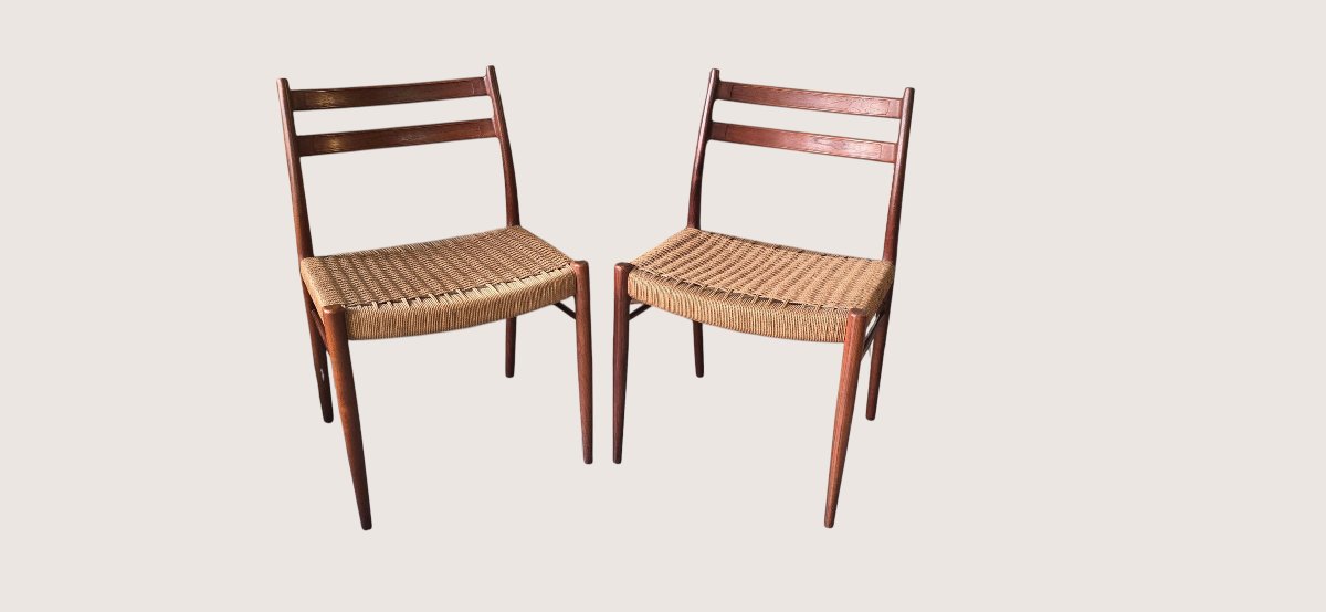 Arne Wahl Iversen (1927-2016)- Paire de chaises par Glyngøre Stolefabrik, DK, vers 1950-1960