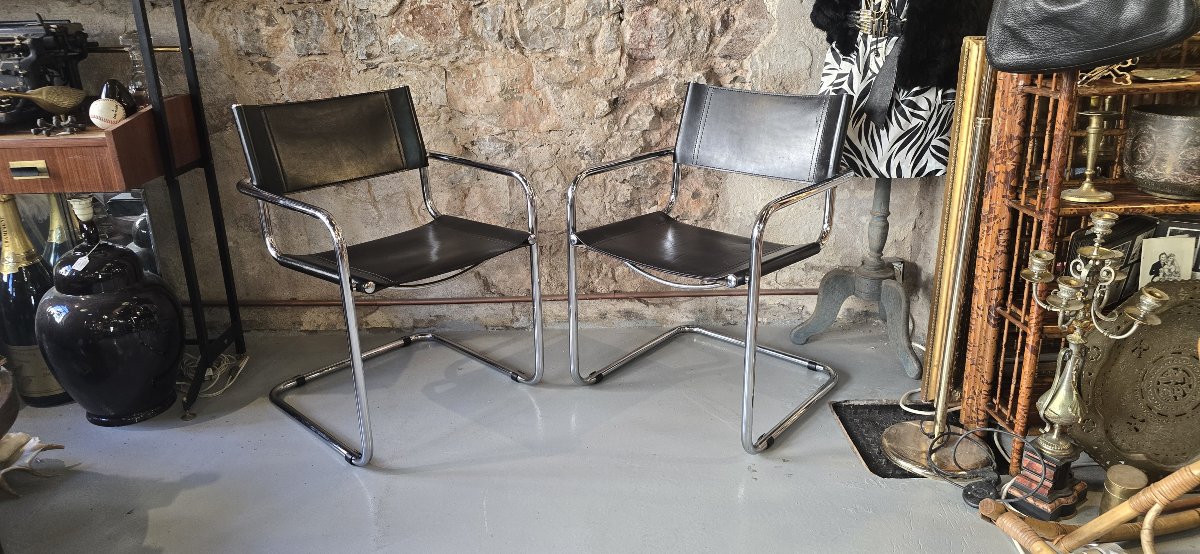 Mart STAM (1899-1986) - Paire de fauteuils  Bauhaus S34 - 1970-photo-2