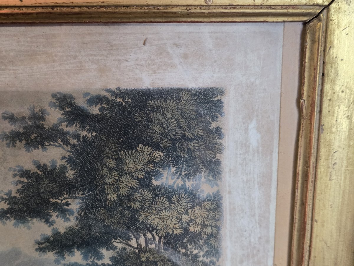 18th-century Engraving, Circa 1770, William Tell, Antique Gilded Frame With Keys, 66 × 52 Cm-photo-4