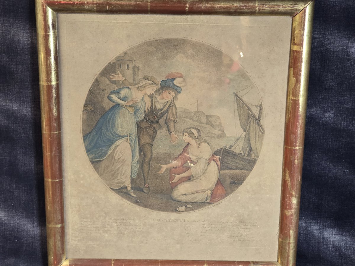 Antique Engraving “constantia,” After William Hamilton, R.a., Engraved By Marcuard, Circa 1787 -photo-2