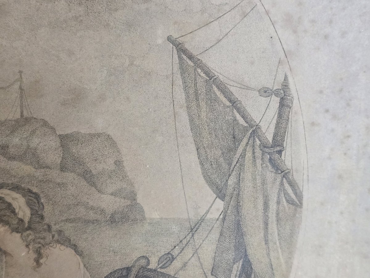 Antique Engraving “constantia,” After William Hamilton, R.a., Engraved By Marcuard, Circa 1787 -photo-1