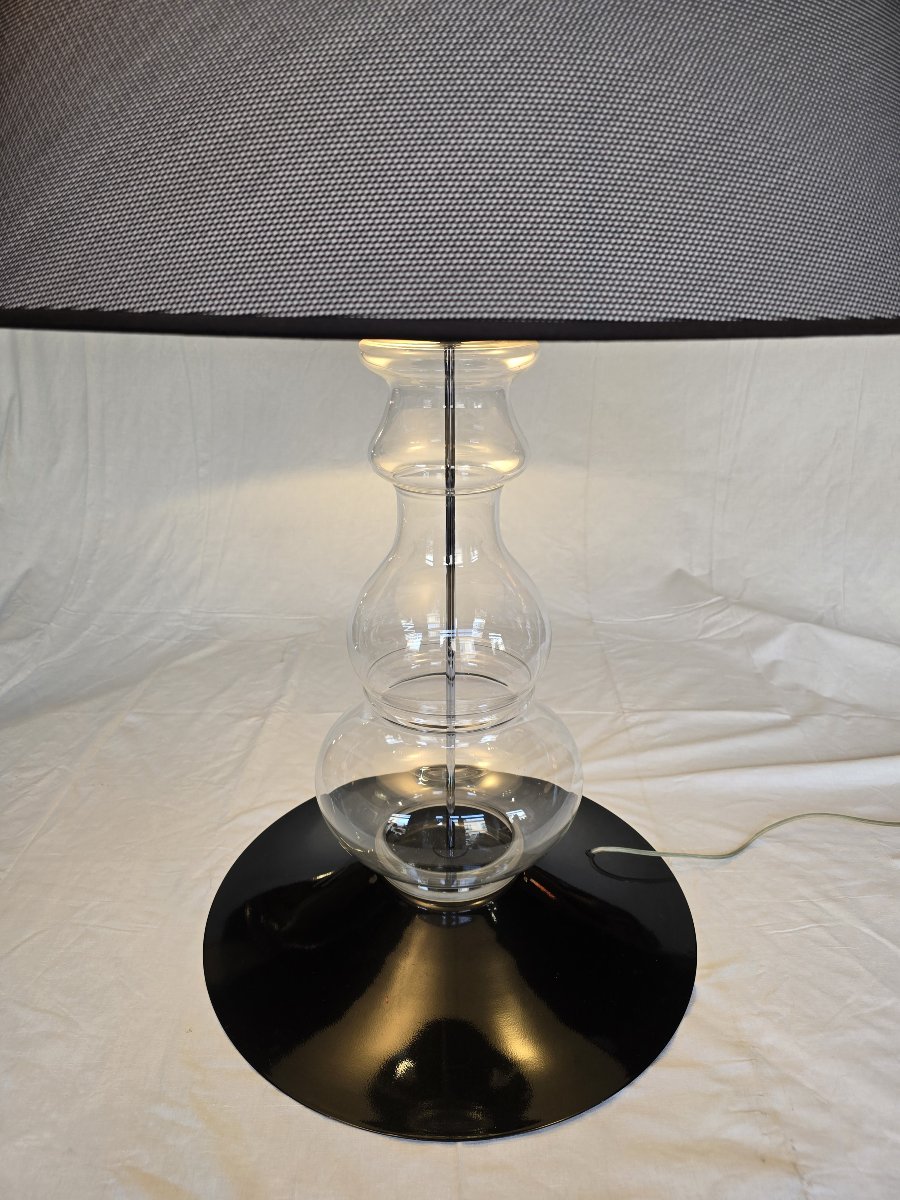 Large Italamp Brio 8009/pt Table Lamp In Metal And Glass – H 101 Cm-photo-2