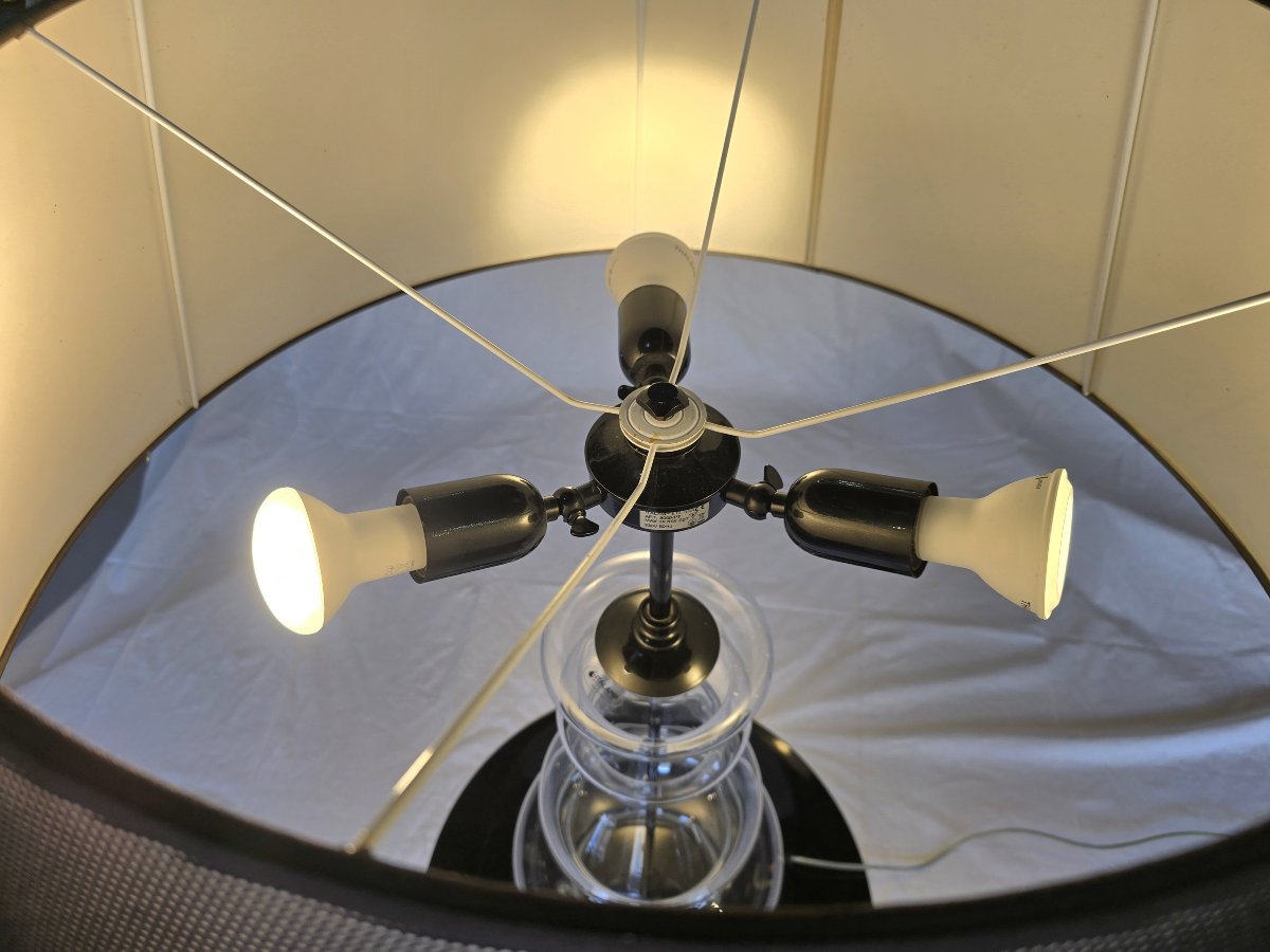 Large Italamp Brio 8009/pt Table Lamp In Metal And Glass – H 101 Cm-photo-4