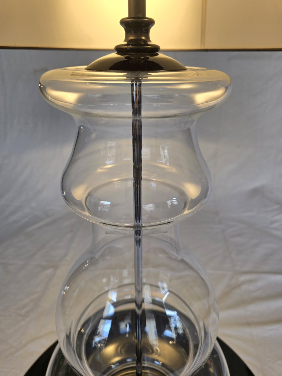 Large Italamp Brio 8009/pt Table Lamp In Metal And Glass – H 101 Cm-photo-3