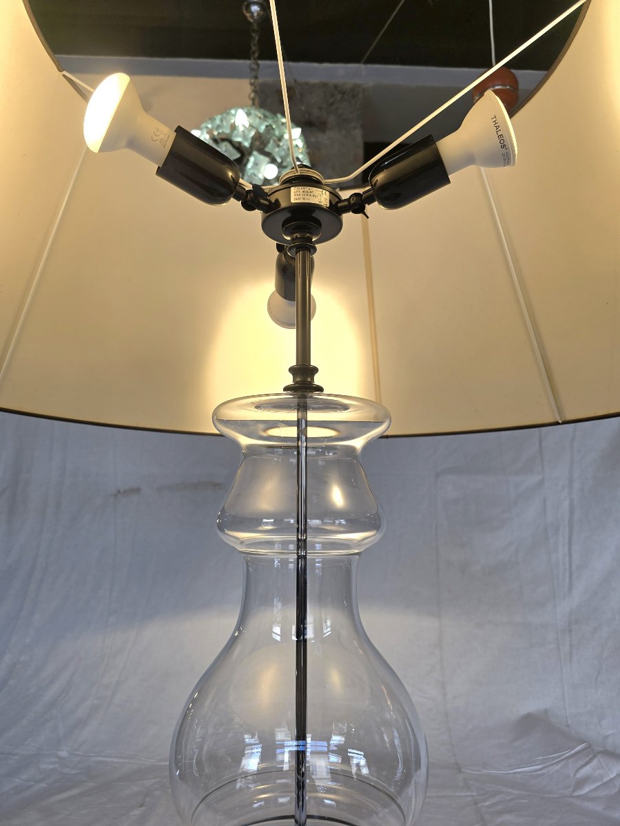 Large Italamp Brio 8009/pt Table Lamp In Metal And Glass – H 101 Cm-photo-4