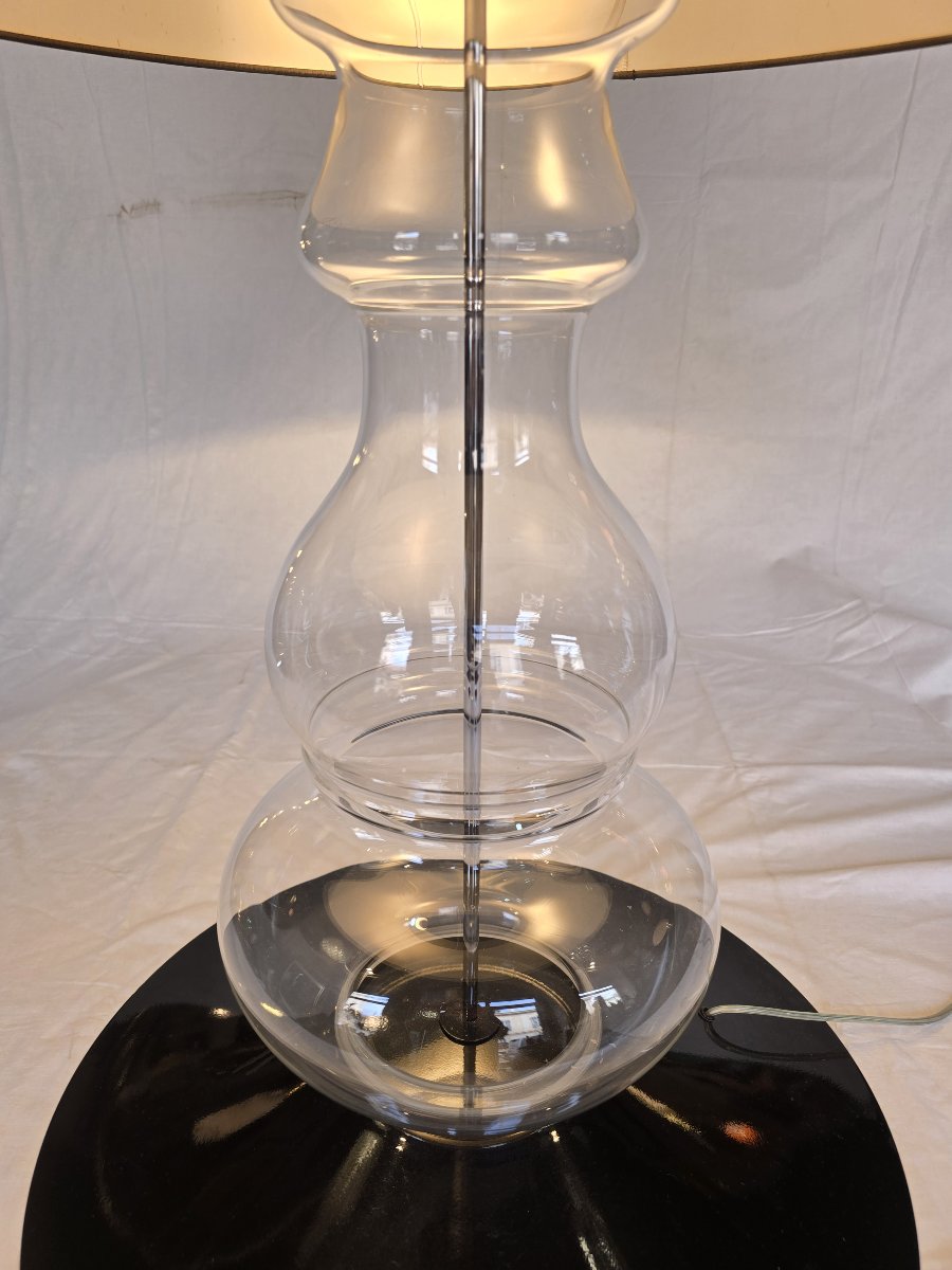Large Italamp Brio 8009/pt Table Lamp In Metal And Glass – H 101 Cm-photo-5