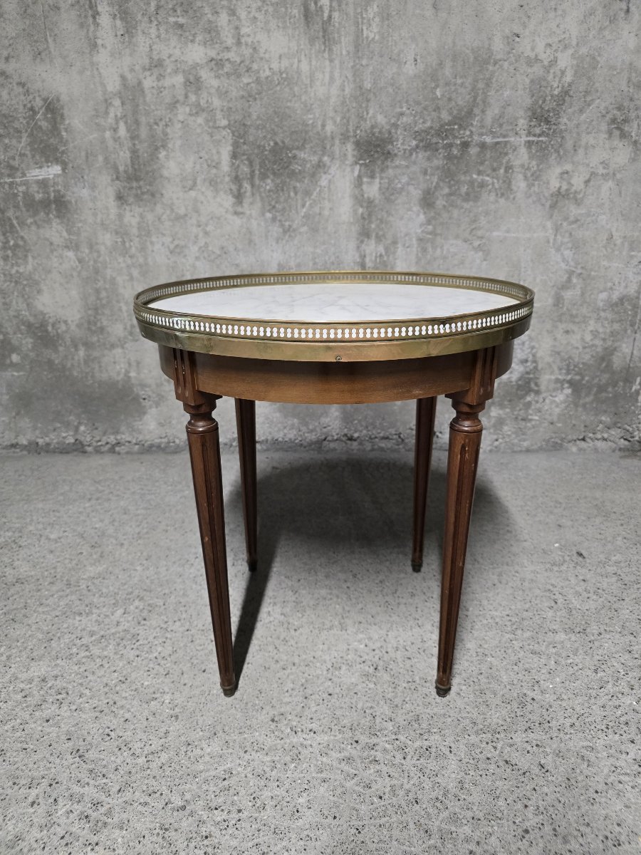 Louis XVI-style Bouillotte Coffee Table, Marble Top-photo-2