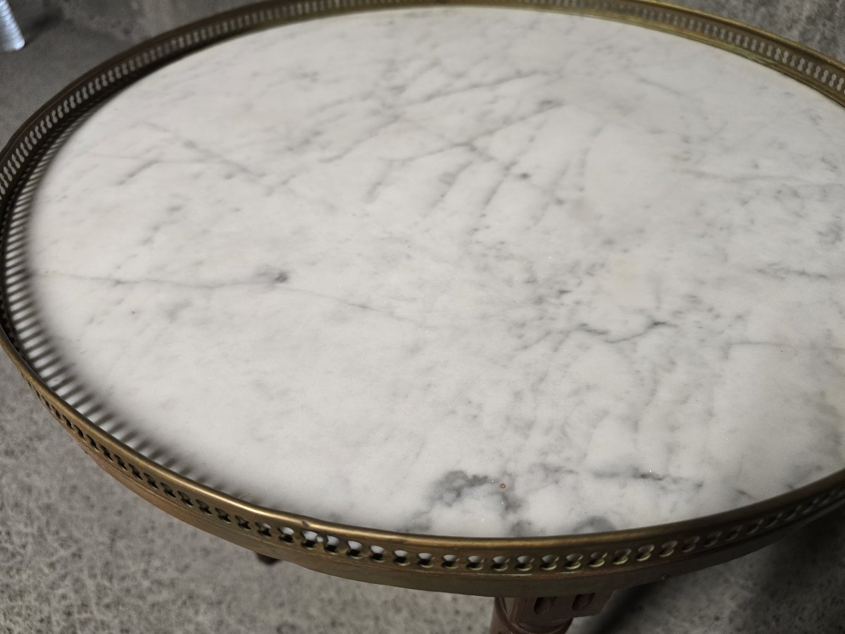 Louis XVI-style Bouillotte Coffee Table, Marble Top-photo-3