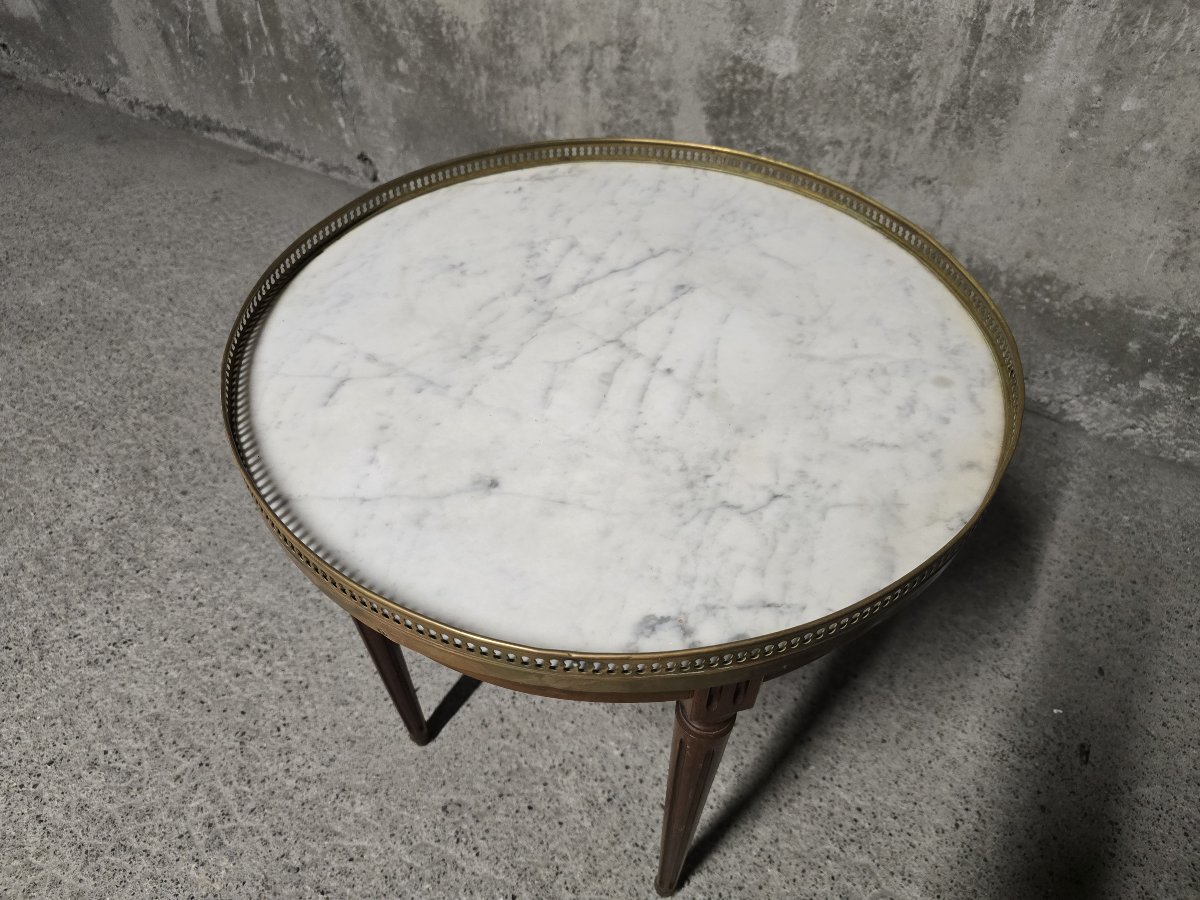 Louis XVI-style Bouillotte Coffee Table, Marble Top-photo-1