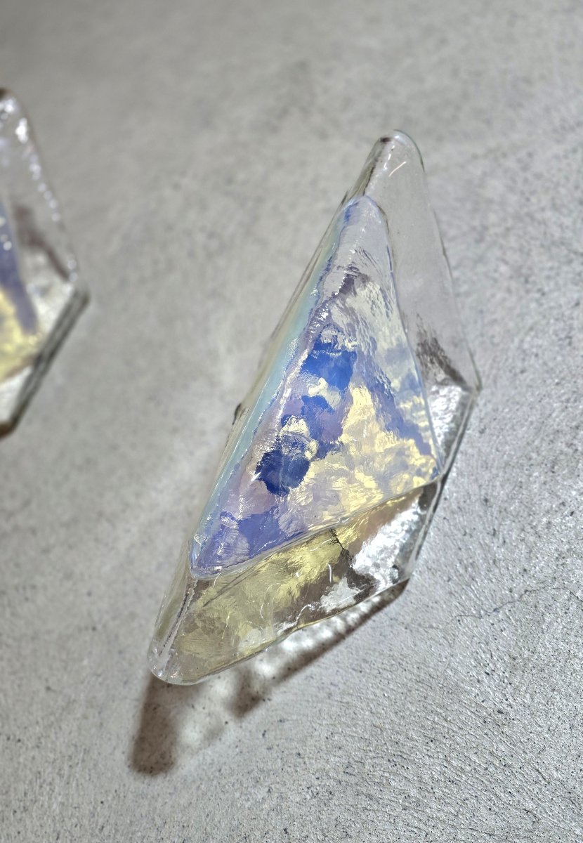 Carlo Nason For A.v. Mazzega (attributed), Set Of 4 Murano Glass Wall Sconces, 1960s–1970s-photo-2