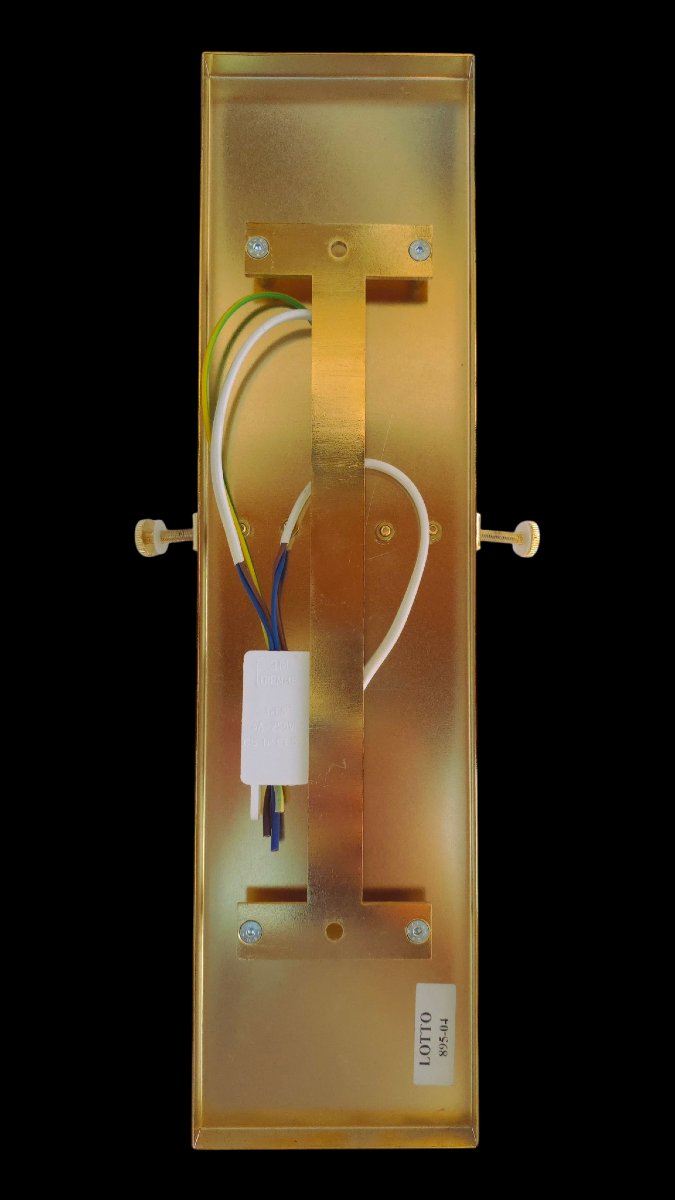 Suite de 4  appliques (grand modèle) ITALAMP 27/APG – verre Graniglia décor or – Italie - 1980-photo-5