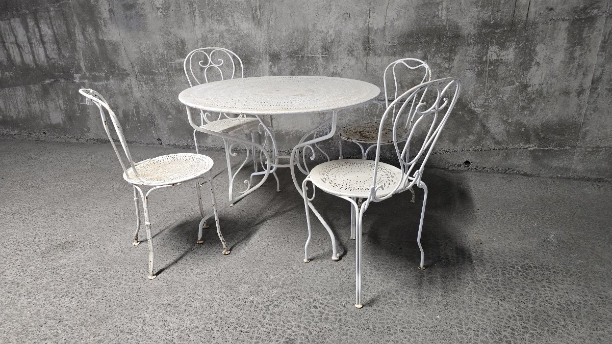 Wrought-iron Garden Set, Early 20th Century-photo-2