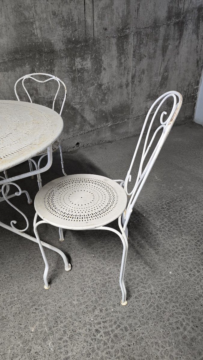 Wrought-iron Garden Set, Early 20th Century-photo-4