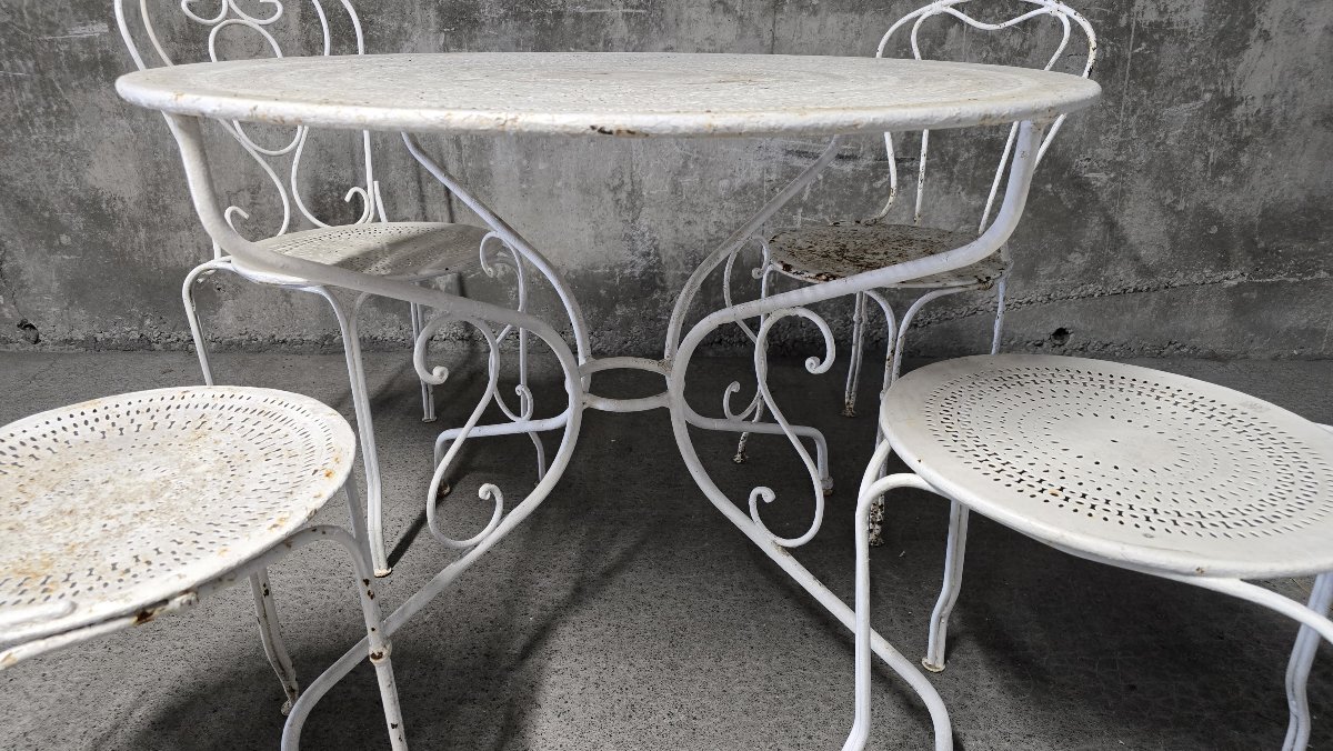 Wrought-iron Garden Set, Early 20th Century-photo-5