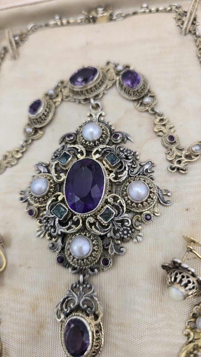 Austro-hungarian Neo-renaissance Silver Set, 800 Silver – Circa 1880–1900-photo-2