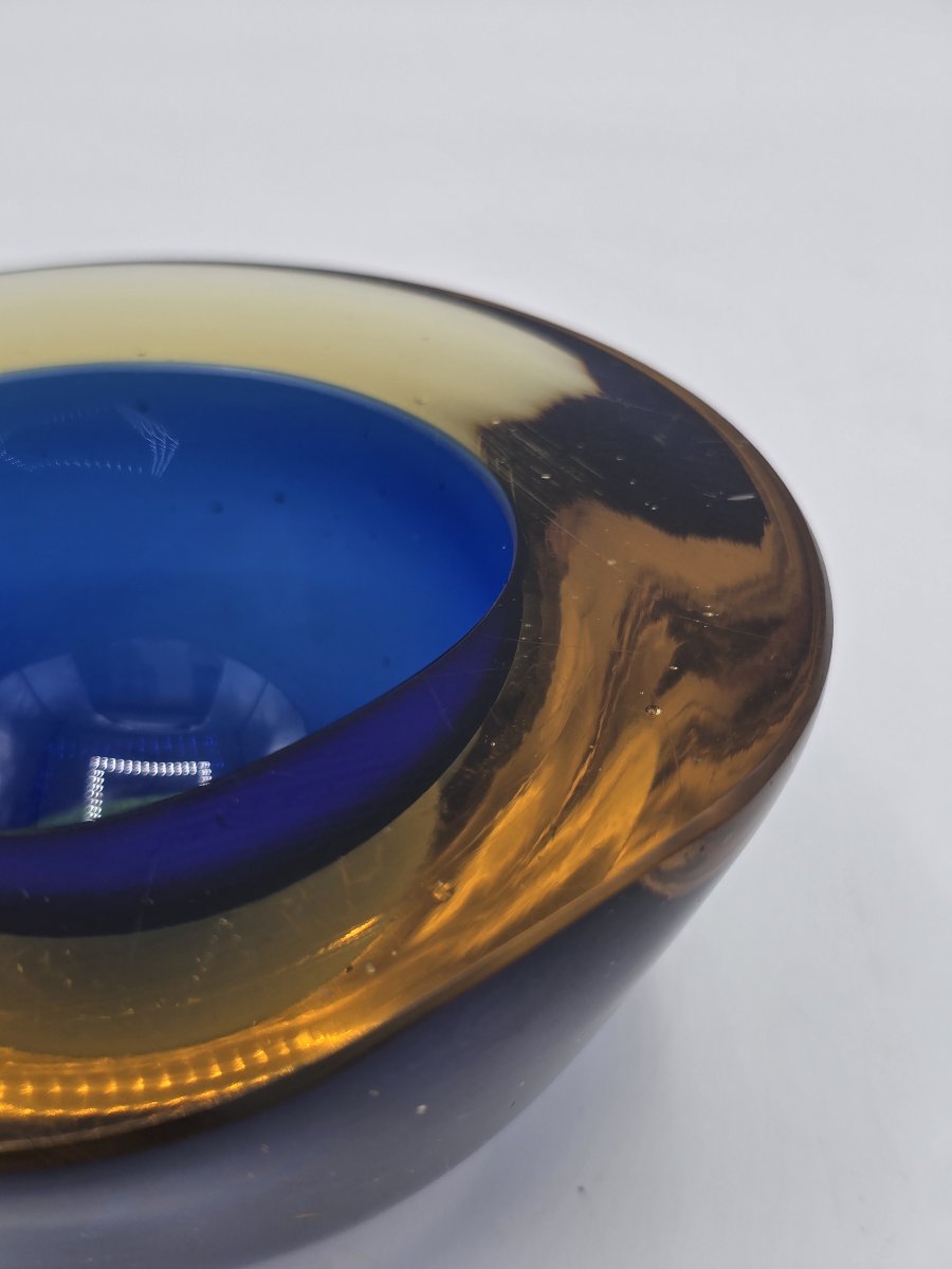 Flavio Poli pour Seguso Vetri d’Arte — petite coupe / vide-poche en verre sommerso 1950/60-photo-4
