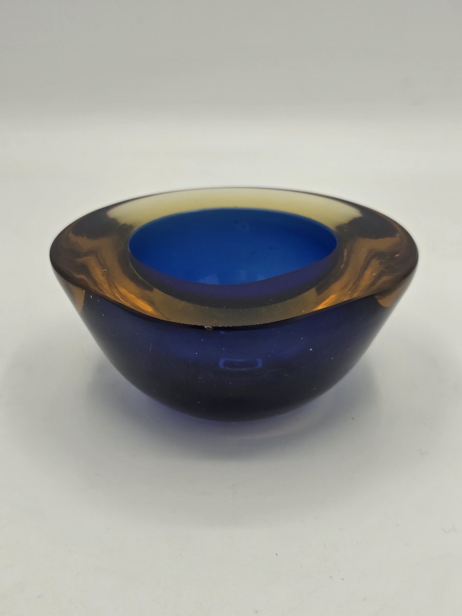 Flavio Poli pour Seguso Vetri d’Arte — petite coupe / vide-poche en verre sommerso 1950/60