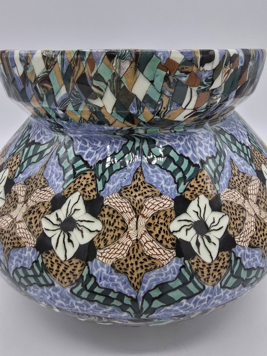 Jean Gerbino (1876–1966) Vallauris – Vase – Planters – 22 Cm / Circa 1950 -photo-3