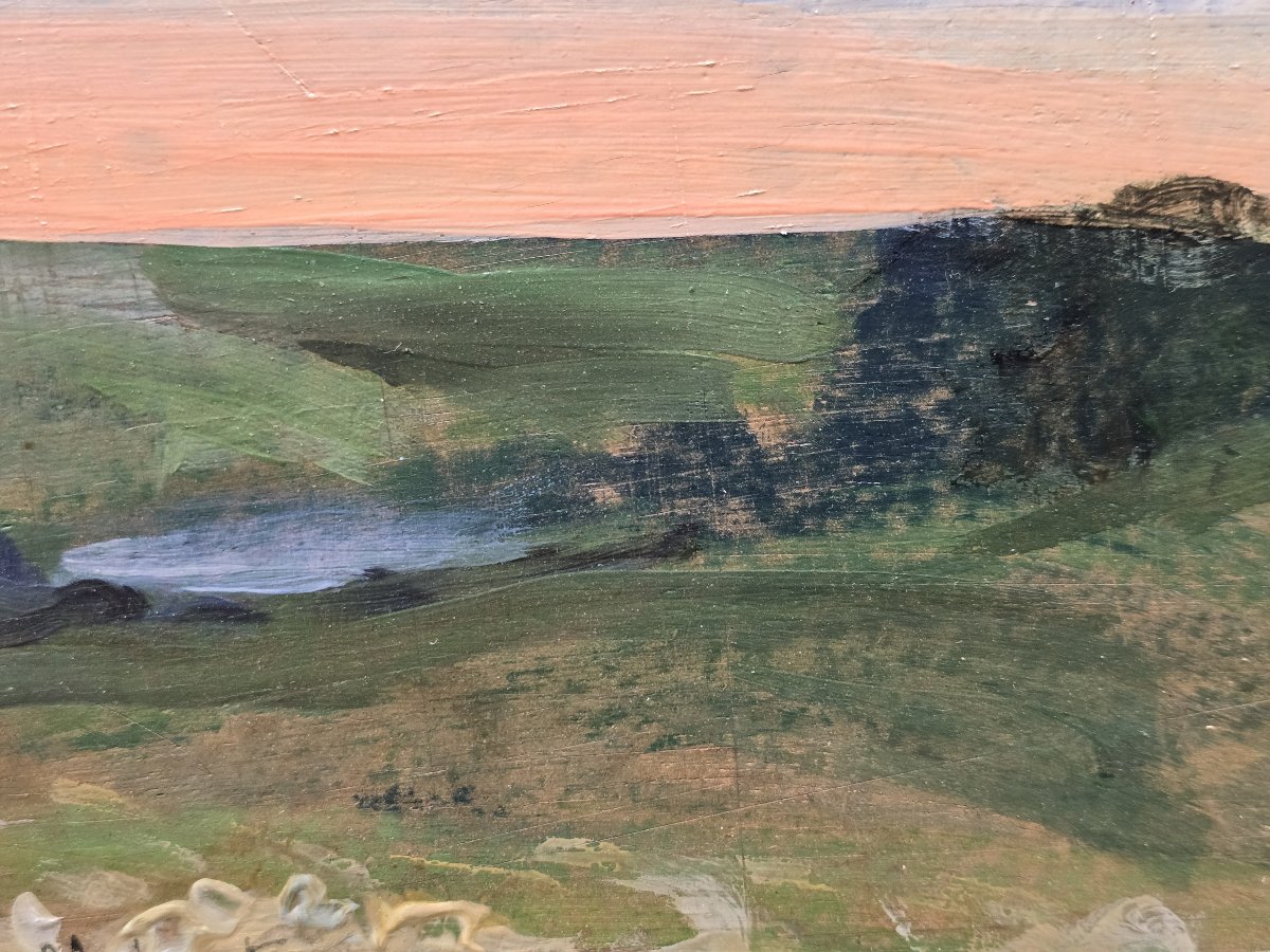 Frank BAL (1876-1960) – « Paysage au crépuscule », 1939 – Huile sur panneau signée - Auvergne-photo-4