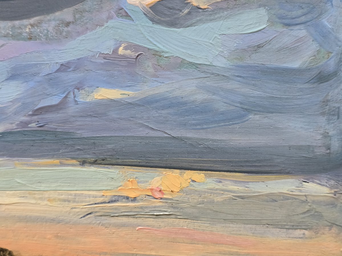 Frank BAL (1876-1960) – « Paysage au crépuscule », 1939 – Huile sur panneau signée - Auvergne-photo-3