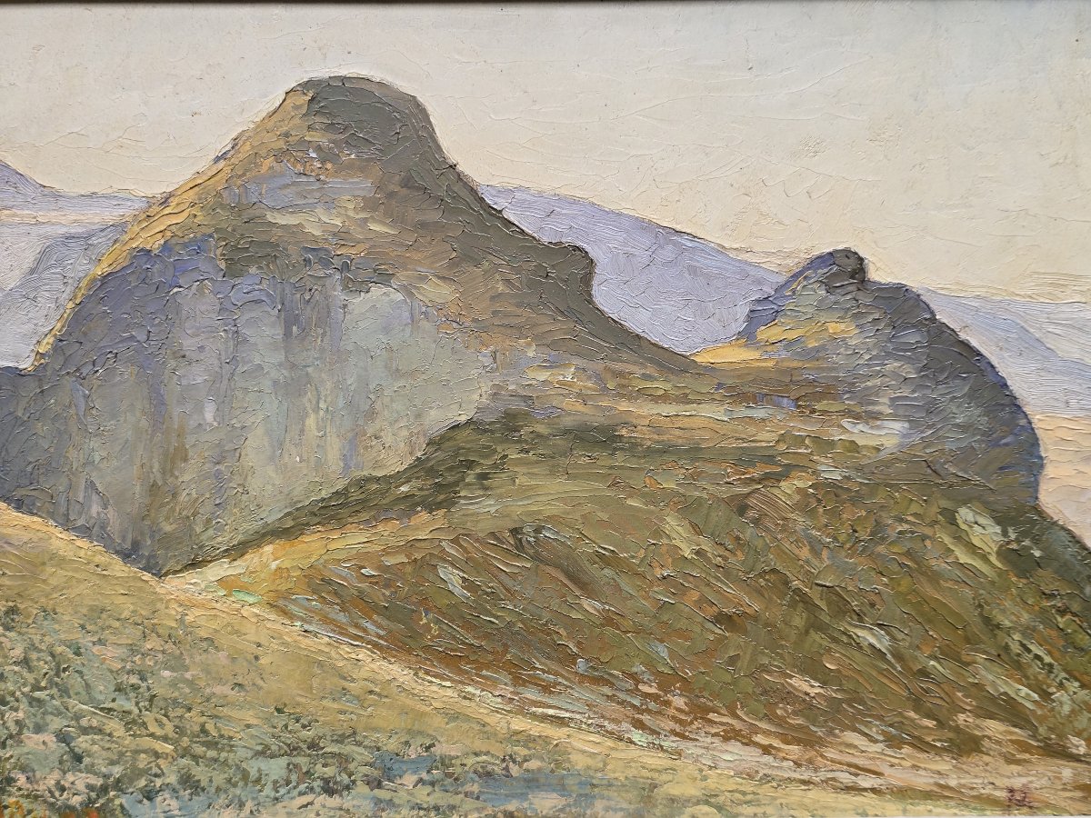 Raoul Mabru (1882–1957) – La Roche Sanadoire Near Lake Guéry – Oil On Panel-photo-2
