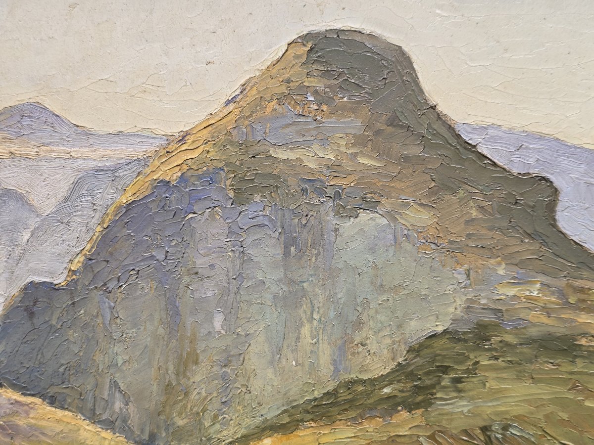 Raoul Mabru (1882–1957) – La Roche Sanadoire Near Lake Guéry – Oil On Panel-photo-3