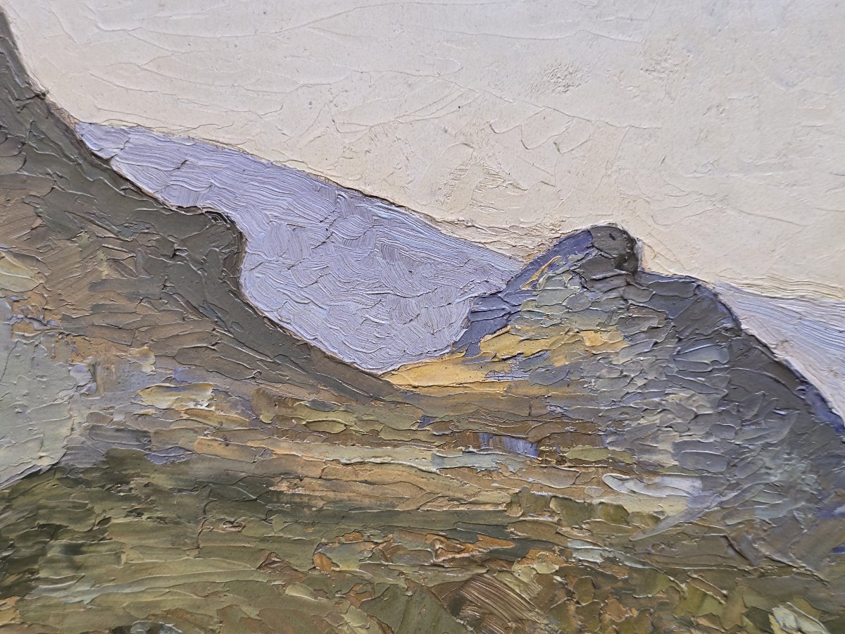 Raoul Mabru (1882–1957) – La Roche Sanadoire Near Lake Guéry – Oil On Panel-photo-1