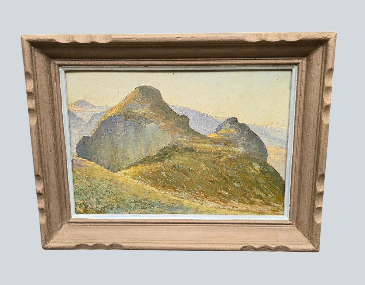 Raoul Mabru (1882–1957) – La Roche Sanadoire Near Lake Guéry – Oil On Panel