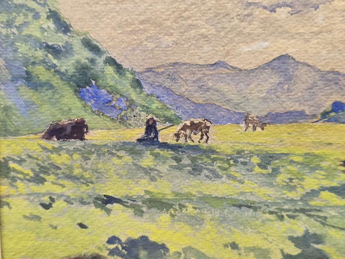 Raoul Mabru (1882–1957) – Landscape Of Haute-auvergne – Watercolor On Paper, 1909-photo-2