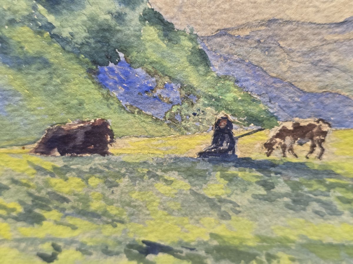 Raoul Mabru (1882–1957) – Landscape Of Haute-auvergne – Watercolor On Paper, 1909-photo-4