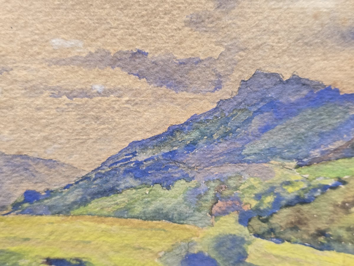 Raoul Mabru (1882–1957) – Landscape Of Haute-auvergne – Watercolor On Paper, 1909-photo-1