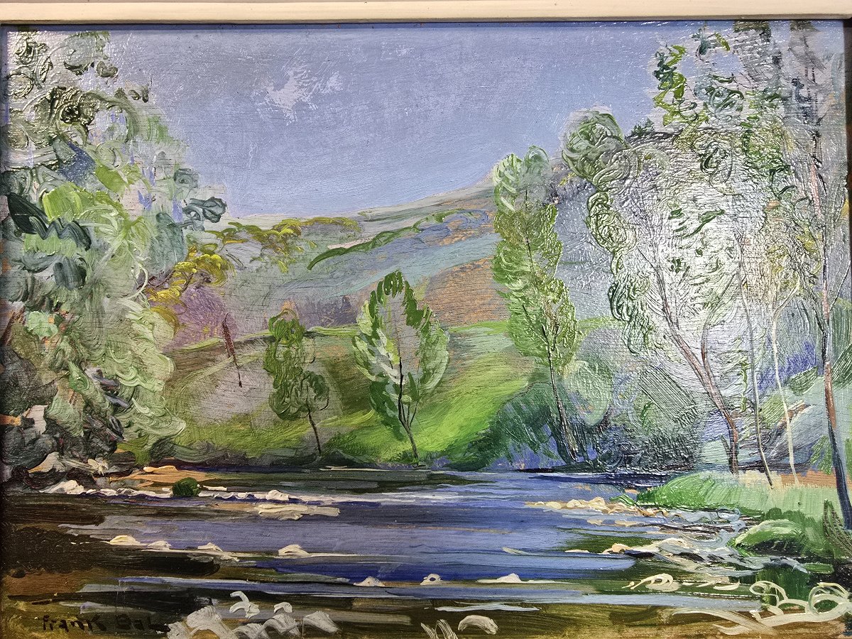 Frank Bal (1876–1960) – “la Dore At Giroux,” 1939 – Oil On Panel, Signed – Auvergne-photo-2