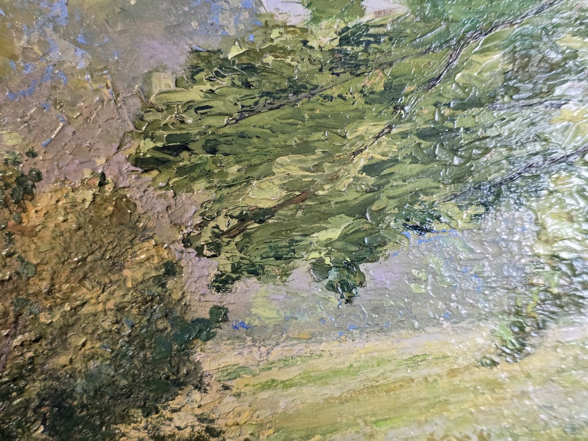 Raoul Mabru (1882-1957) – Sous-bois près de Futeau (Meuse) – Huile sur carton, 1950-photo-2