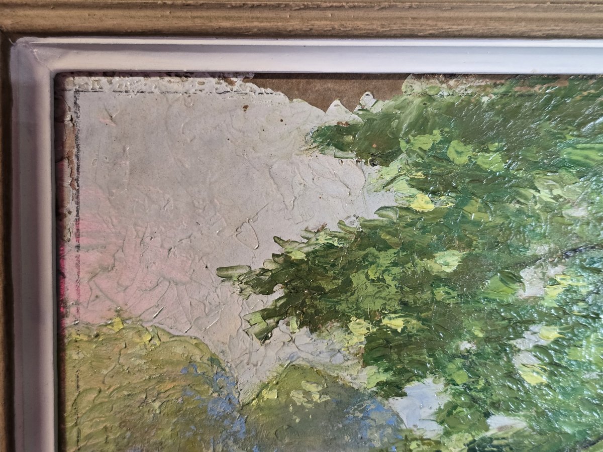 Raoul Mabru (1882-1957) – Sous-bois près de Futeau (Meuse) – Huile sur carton, 1950-photo-4