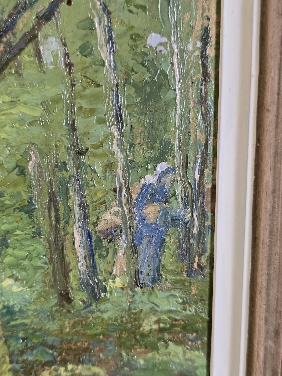 Raoul Mabru (1882-1957) – Sous-bois près de Futeau (Meuse) – Huile sur carton, 1950-photo-2