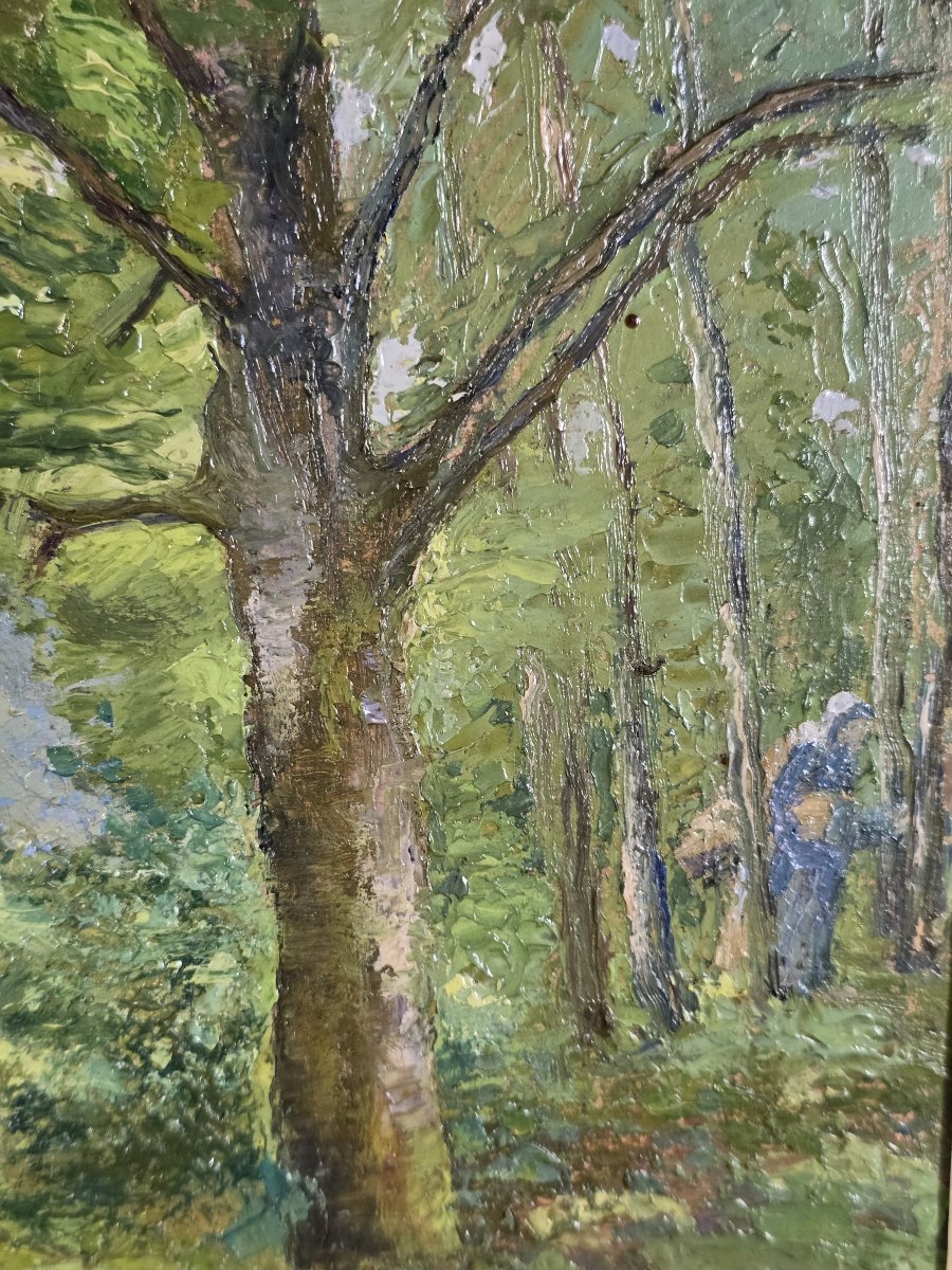 Raoul Mabru (1882-1957) – Sous-bois près de Futeau (Meuse) – Huile sur carton, 1950-photo-3