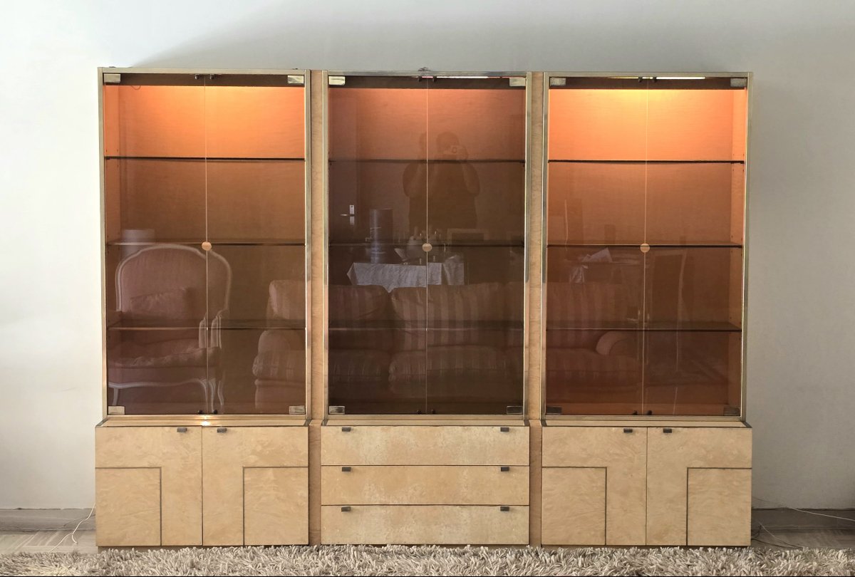 Set Of Three Display Cabinets By Jean-claude Mahey For Roche Bobois, 1970s